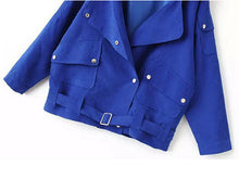 Streetwear Large Lapel Pockets Long sleeve Military Casual Drawstring Trench Women's Loose Coat Outwear Black Blue Army green