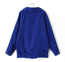 Streetwear Large Lapel Pockets Long sleeve Military Casual Drawstring Trench Women's Loose Coat Outwear Black Blue Army green