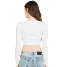 Strentch knitted Open Button Short Sweater AA American brandy Melville Long Sleeve Crop Tops Jumper Knitwear