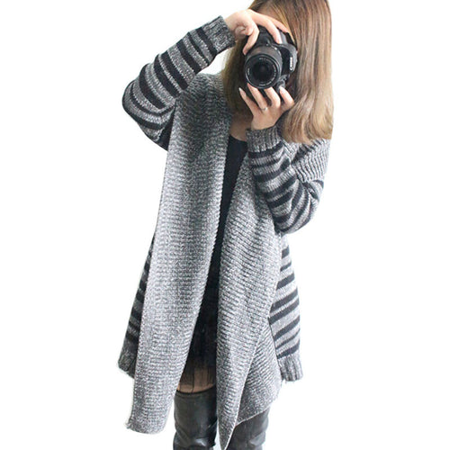 Striped Sweaters Plus Size Women Ladies cardigans Knitted Warm Women Cardigans Clothing Sweater Oversized