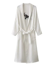 Stylish Back Flower Bird Embroidery Trench Woman Lapel Loose Drawstring Waist Coat Casual Outerwear 3 colors