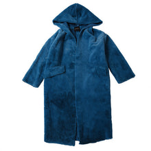 Stylish Blue Faux Suede Spliced Faux Fur Coat Women Hooded Faux Fur Jackets Mid Long Loose Outerwear