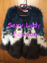 Stylish Contrast Color Long Hairy Shaggy Faux Fur Coat Women O Neck Faux Fur Jackets Mid Long Outerwear