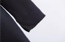 Stylish High neck Knit Sweater Dress Women Solid Color Long Jumper Long Zipper Sweater Dresses Black