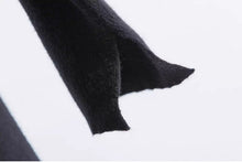 Stylish High neck Knit Sweater Dress Women Solid Color Long Jumper Long Zipper Sweater Dresses Black