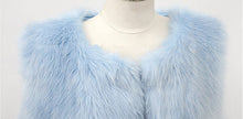 Stylish Long Hairy Shaggy Faux Fox Fur Vest With Contrast Collar 1 Set Woman Faux Fur Sleeveless Jacket Waistcoat Outerwear