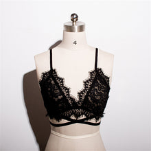 Sexy Black Lace Bralette Hollow Out Crochet Top Women Strappy Bra See Through Crop Top Sexy Underwear