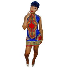 Sleeveless Tribal Print Dress Sexy Slim Bodycon Dress Plus Size Ethnic Printed Mini Dresses For Women Ladies