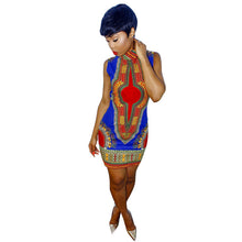 Sleeveless Tribal Print Dress Sexy Slim Bodycon Dress Plus Size Ethnic Printed Mini Dresses For Women Ladies