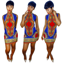 Sleeveless Tribal Print Dress Sexy Slim Bodycon Dress Plus Size Ethnic Printed Mini Dresses For Women Ladies