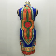 Sleeveless Tribal Print Dress Sexy Slim Bodycon Dress Plus Size Ethnic Printed Mini Dresses For Women Ladies
