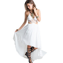 Boho Long Beach Dress Robe Longue Femme Sexy V neck Backless Lace Dress Hollow Out Bohemian Dress Beach Wear