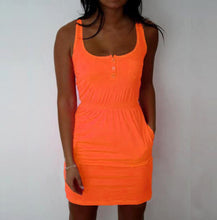 Candy Color Low Cut Buttons Vestidos Women Pleated Waist Sexy Tank Dress Causal Sport Mini Dress X0155