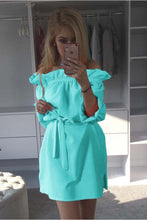Clubwear Candy Colors Dress Slash Neck Bandage Side Split Solid Mini Dress With Sashes For Women ladies LX125
