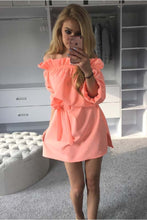 Clubwear Candy Colors Dress Slash Neck Bandage Side Split Solid Mini Dress With Sashes For Women ladies LX125