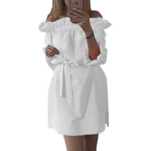 Clubwear Candy Colors Dress Slash Neck Bandage Side Split Solid Mini Dress With Sashes For Women ladies LX125