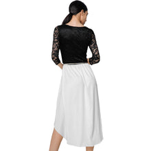 dress-3-4-sleeve-lace-women-mid-calf-dress-asymmetric-hem-hollow-out-vintage-party-dresses-vestidos BBL