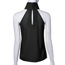 Women Shirts European Fashion Halter Sleeveless Ruffled Neck Blouse Women Elegant Tops