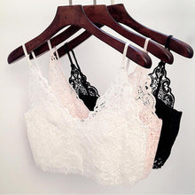 Sexy Women Lace Camisole Cropped Crochet Deep V Neck Bralet Spaghetti Strap Zip Back Tank Top Lace Crochet Bra Tank Top