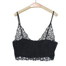 Sexy Women Lace Camisole Cropped Crochet Deep V Neck Bralet Spaghetti Strap Zip Back Tank Top Lace Crochet Bra Tank Top