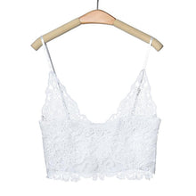 Sexy Women Lace Camisole Cropped Crochet Deep V Neck Bralet Spaghetti Strap Zip Back Tank Top Lace Crochet Bra Tank Top