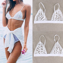 Style Beach Strappy Bra Sexy Lace Crop Top Embroidery Crochet Tops Women Black White Bustier Crop Top Lace Bralette