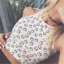 Style Alien Crop Top Sleeveless Sexy Top Cropped Tight Women Tank White Printed Women Tops Short T Shirt For Women