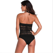 Style Crochet Lace Bodysuit Women Bathing Suit High Waist Swimwear Sexy Bodysuit Hollow Out Padded Monokini