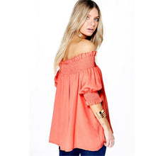Top Off Shoulder Top Femme Loose Women Blouses Slash Neck Top Shirt Latern Sleeve Plus Size Women Tops