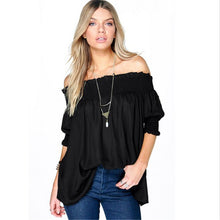 Top Off Shoulder Top Femme Loose Women Blouses Slash Neck Top Shirt Latern Sleeve Plus Size Women Tops
