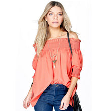 Top Off Shoulder Top Femme Loose Women Blouses Slash Neck Top Shirt Latern Sleeve Plus Size Women Tops