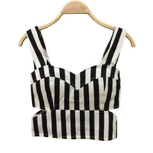 Tops Women Sexy Striped Bustier Crop Top Cut Out Waist Top Cropped Padded Cotton Women's Bandage Crop Top