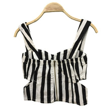 Tops Women Sexy Striped Bustier Crop Top Cut Out Waist Top Cropped Padded Cotton Women's Bandage Crop Top