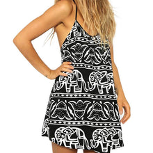 women-ladies-sleeveless-beach-dress-elephant-printed-mini-strap-sundress-y4 BBL