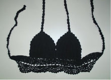 Women Sexy Halter Crochet Crop Tops Strappy Bra Bustier Crop Top Black White Handmade Crochet Top For Women