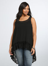 Women Sleeveless Sexy Blouse Big Size Women Clothing Black Lace Patchwork Casual Loose Tank Top Chiffon Blusas M0136