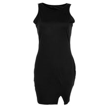women-sleeveless-short-mini-dress-split-bodycon-party-club-a-line-dress-red-pink-black BBL