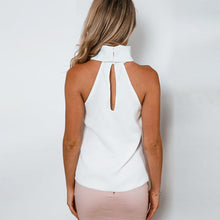 Women Tops & Tees Sexy Off Shoulder High Neck Halter Tank Top Casual Chiffon Crop Tops Irregular T Shirts GV180
