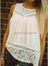 style blusa feminina Sale Women chiffon Lace sleeveless O-neck blouse Hollow out solid white Plus size Tops J3135
