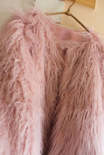 Super quality ~ Faux Fur jacket Coat 4 inches Long Hairy Long sleeve Shaggy Outwear Women's Purple Pink Coat Tops