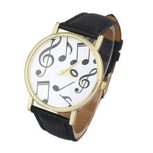 SuperbCasual Musical Notes Women Men Leather Band Analog Quartz Dial Wrist Watch