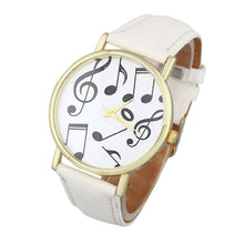 SuperbCasual Musical Notes Women Men Leather Band Analog Quartz Dial Wrist Watch