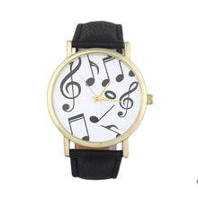 SuperbCasual Musical Notes Women Men Leather Band Analog Quartz Dial Wrist Watch