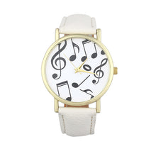 SuperbCasual Musical Notes Women Men Leather Band Analog Quartz Dial Wrist Watch