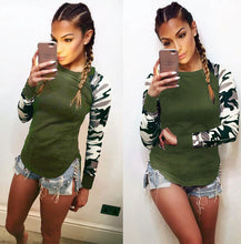 TShirt Feminina Ladies Women's Camouflage Army Long Sleeve Tops T-Shirts Casual Women's Tees LX073