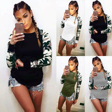 TShirt Feminina Ladies Women's Camouflage Army Long Sleeve Tops T-Shirts Casual Women's Tees LX073