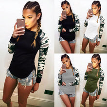 TShirt Feminina Ladies Women's Camouflage Army Long Sleeve Tops T-Shirts Casual Women's Tees LX073