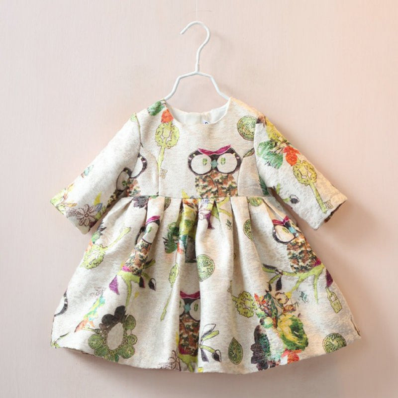 toddler-2-6years-infant-baby-girls-dress-half-sleeve-owl-pattern-high-waist-dresses BBL