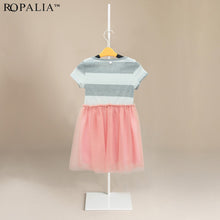 toddler-baby-2-10y-girls-short-sleeve-striped-tops-pleated-mini-dress-princess-dresses BBL