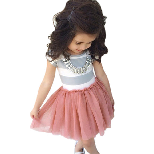 toddler-baby-2-10y-girls-short-sleeve-striped-tops-pleated-mini-dress-princess-dresses BBL